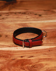 Luxury Dog Collar Burgundy Red & Black