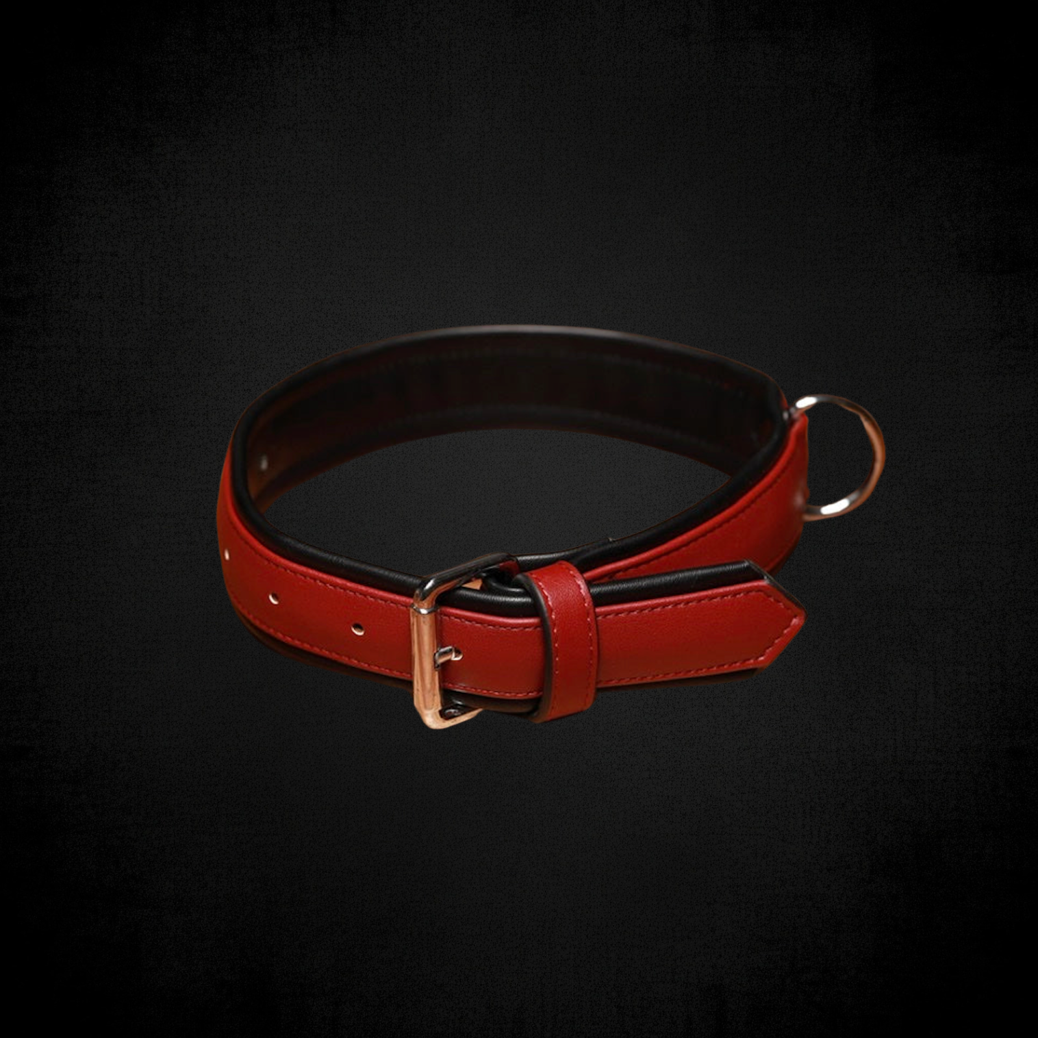 Luxury Dog Collar Burgundy Red & Black