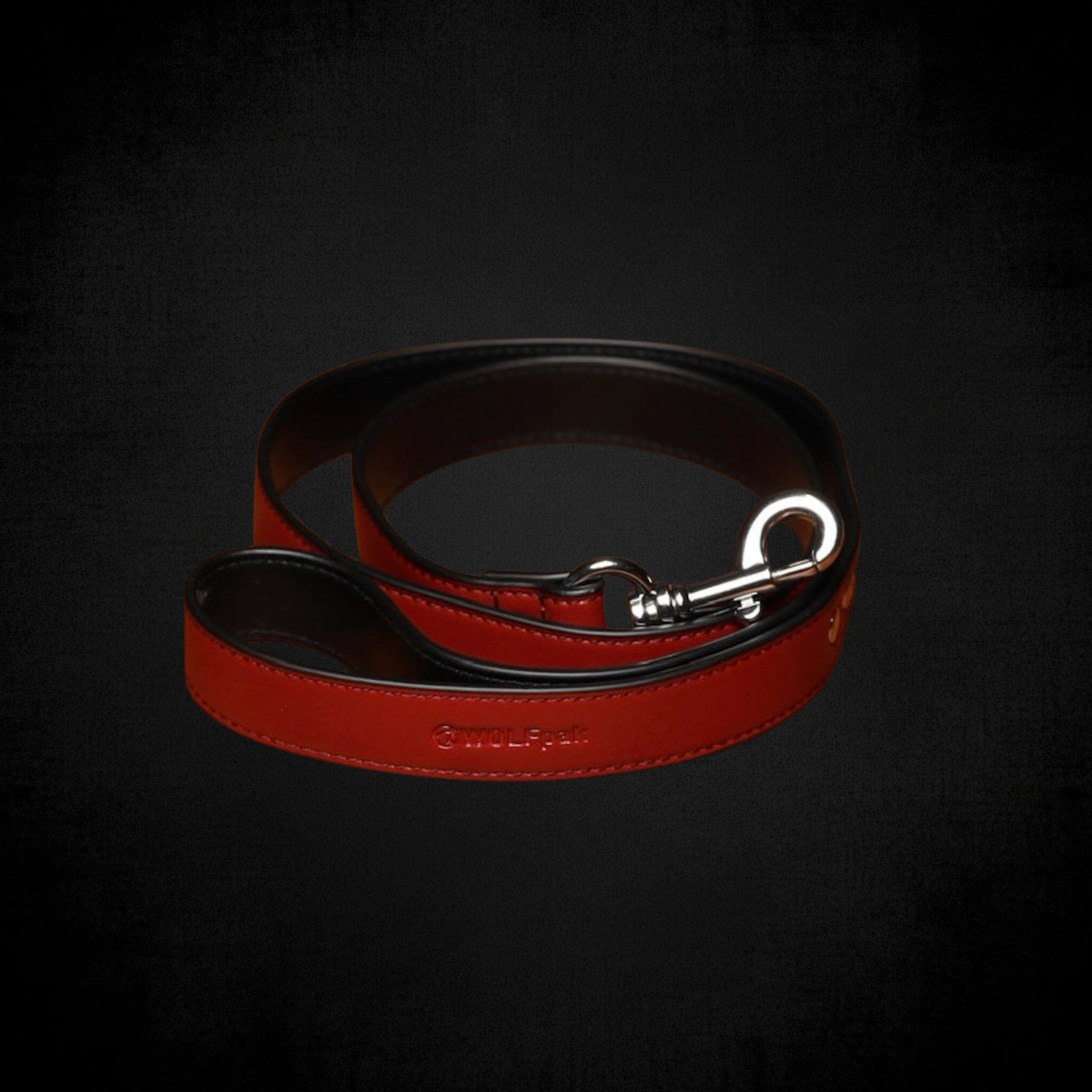 Luxury Dog Leash Burgundy Red & Black