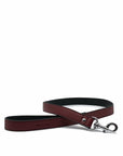 Luxury Dog Leash Burgundy Red & Black
