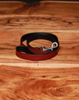 Luxury Dog Leash Burgundy Red & Black