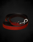 Luxury Dog Leash Burgundy Red & Black